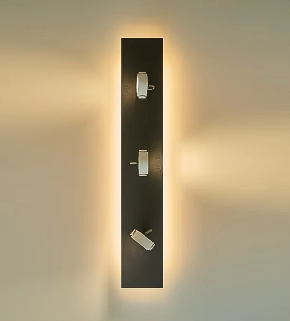 LED Wandleuchte mit verstellbaren Spots und indirekter Beleuchtung für modernes Raumdesign
